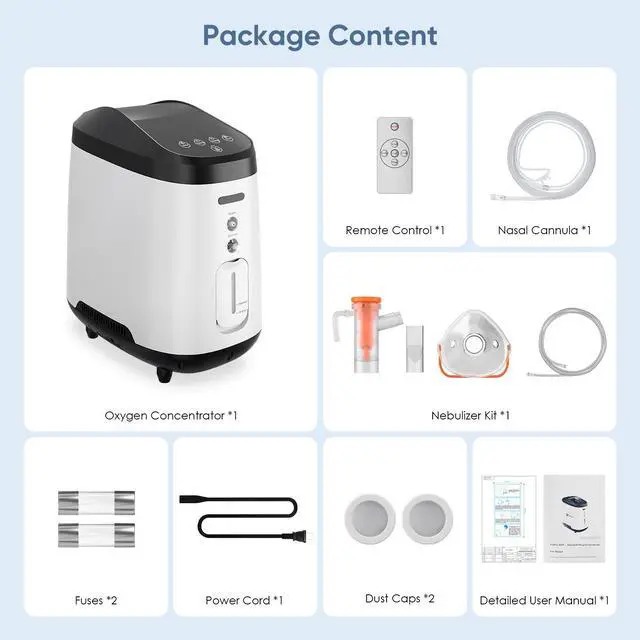 Alt view image 3 of 7 - AlengTop Adjustable 1-9L Home Oxygen Concentrator with Timer&Remote Control, 93% Purity Oxygen Generator, Quiet Operation Oxygen Machine for Home&Elderly Use