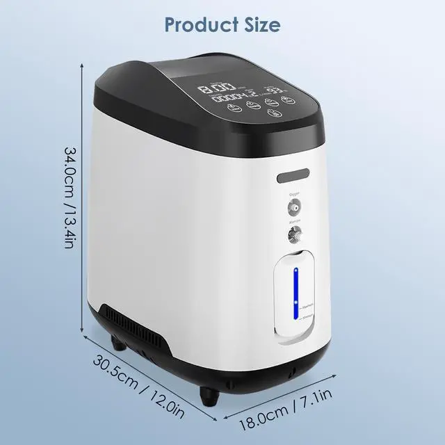 Alt view image 6 of 7 - AlengTop Adjustable 1-9L Home Oxygen Concentrator with Timer&Remote Control, 93% Purity Oxygen Generator, Quiet Operation Oxygen Machine for Home&Elderly Use