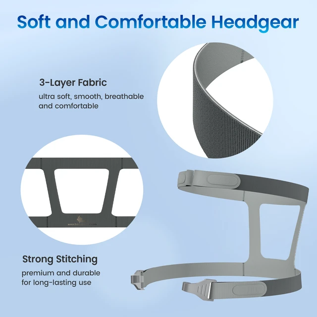 Alt view image 7 of 7 - Sleeping Full Face Mask SetMedium Size, Upgrade Mouth Nose Mask with Headgear, Frame, Tube and Nasal Pillow,Soft Silicone Cushion Mask with Adjustable Headgear & Tubing Accessories