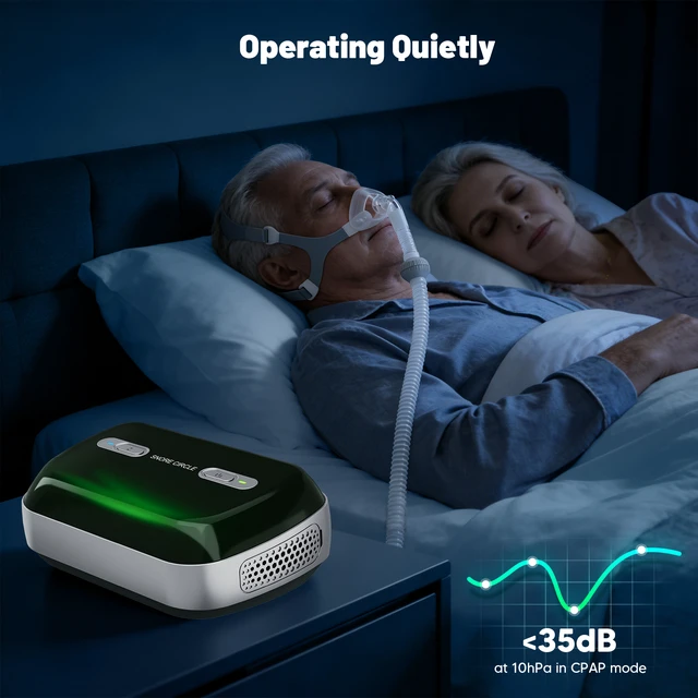 Alt view image 7 of 7 - Sleep Apnea Machine,Fully Automatic Sleep Breathing Machine with Dual Adjustable Modes,Sleep Ventilator,Travel Machine with Accessories &Travel Bag,Efficient and Quiet