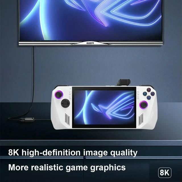 Alt view image 2 of 6 - USB-C Male To USB-C Female Adapter USB-C To USB-C Adapter PD140W 8K@60Hz 180 Degree U-shaped for Rog Ally/NS Switch Console
