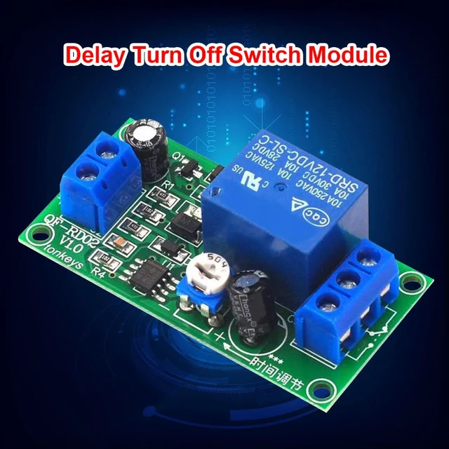 Alt view image 3 of 6 - Normal Open Time Delay Relay Module 12V DC Time Delay Module NE555 0-60 Seconds Adjustable Timer Switch Board