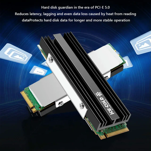 Alt view image 3 of 6 - Solid State Disk Drive Radiator Cooler M.2 NGFF NVME 2280 SSD Heatsink with Silicone Thermal Pad PC Efficient Radiator for