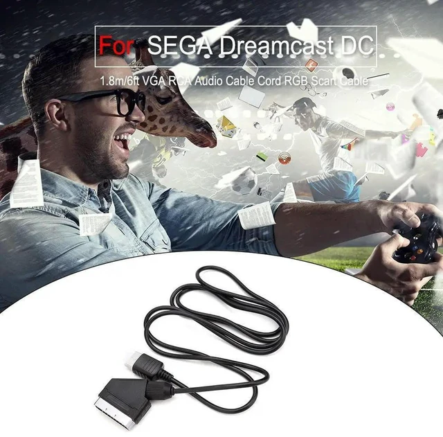 Alt view image 5 of 6 - Scart Cable 1.8m/6ft TV AV Lead RGB Scart Cable Replacement Image Definition Improvement for Dreamcast DC