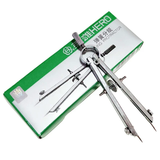 Alt view image 6 of 6 - Drafting Compass with Lock Math Compass Drawing l Geometry Scribe Gauge Bow Divider Engineering Drawing Tool