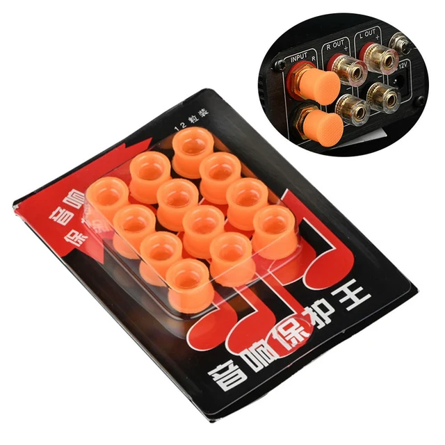 Alt view image 4 of 6 - 12 Pcs RCA Connector Plastic RCA Female Jack Cover RCA Female Protective Cover Dust Protector for DVD Amplifier AV RV Receiver