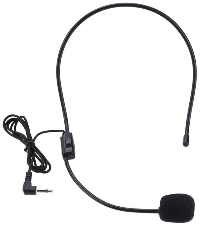 Alt view image 4 of 6 - 3.5mm Plug Guide Lecture Speech Headset Mic Voice Amplifier Wired Headset Microphone Lightweight Over Head for Teachers