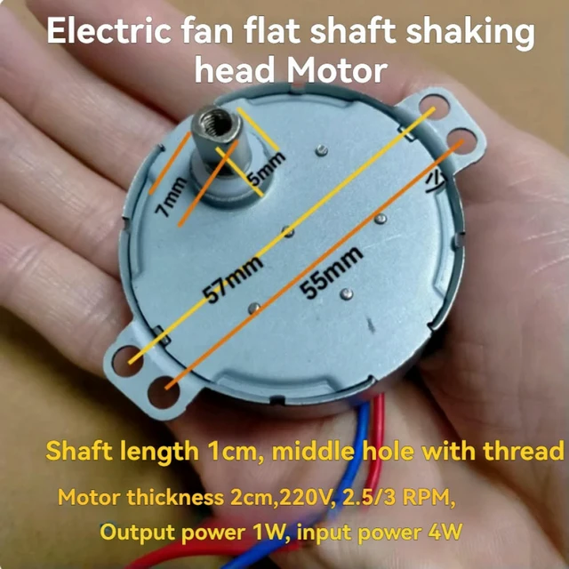 Alt view image 4 of 6 - Electric Fan Motor 49TYJ 220V 4W Claw Pole Permanent Magnet Flat Port Synchronous Motor For Shaking Head Fan Motor Accessory