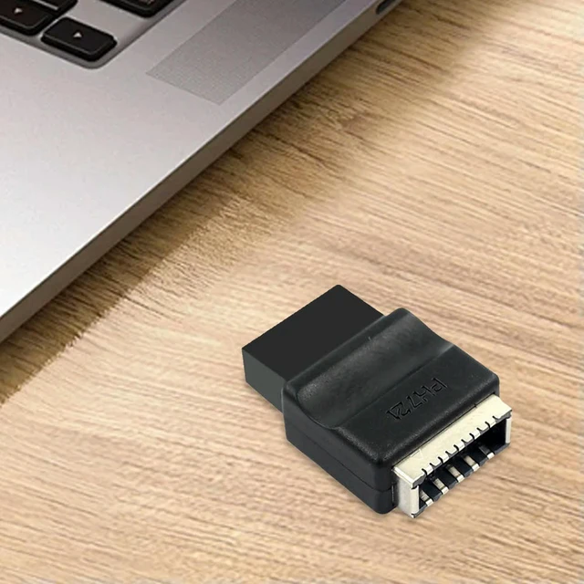 Alt view image 2 of 3 - Motherboard USB 2.0 9-Pin To Type-E Front Panel Header USB2.0 9pin Male To Type-E Female Adapter for Desktop PC