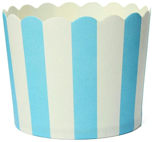 Main image of 50 X Cupcake Wrapper Paper Cake Case Baking Cups Liner Muffin Dessert Baking Cup,Blue Striped