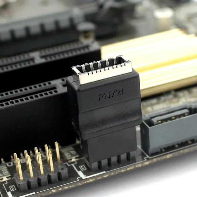 Alt view image 2 of 3 - Motherboard Extension Adapter USB2.0 9pin Male To Type-E Female Adapter TYPE-E Interface Header Adapter for PC Desktop