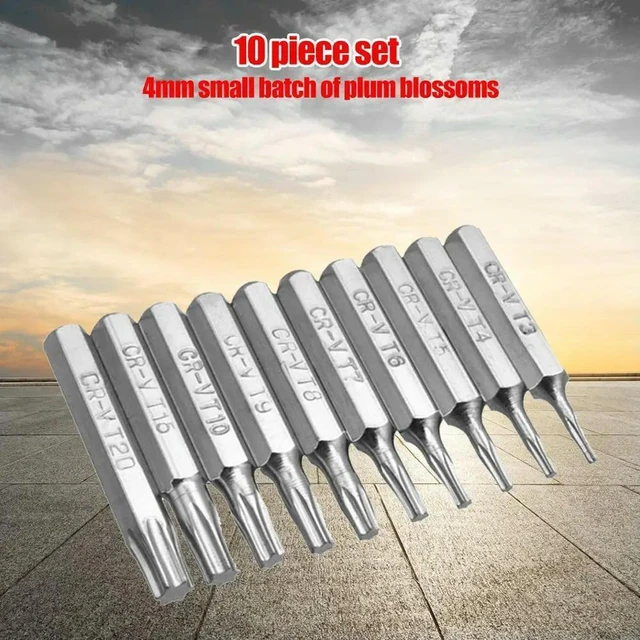 Alt view image 2 of 3 - 10pcs Plum Blossoms Screwdriver Bit Hand Tool 4mm Torx Screwdriver Bits Set Accessories for Repairing Mobile Computer
