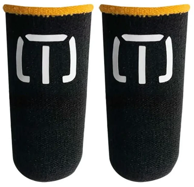 Alt view image 4 of 6 - 1Pair Finger Glove Fingertips Cot Fiber Gaming Finger Sleeves Breathable Fingertip Cover Thumb Gloves for PUBG Mobile Phone Game