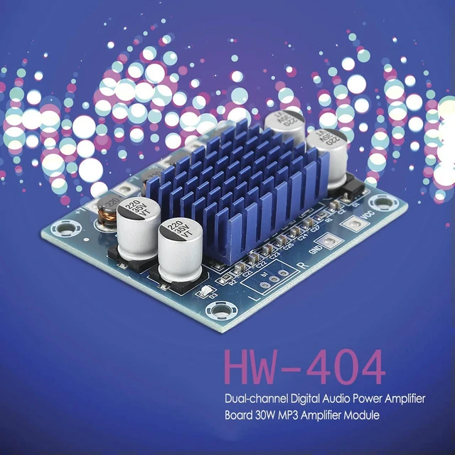 Alt view image 6 of 6 - 2 Channel Digital Audio Power Amplifier Board Stereo Class D 30W for MP3 HW-404