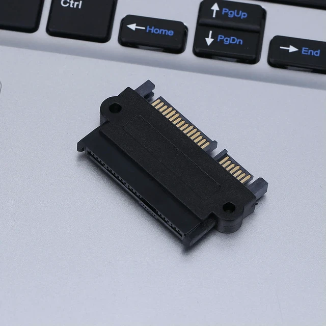 Alt view image 5 of 6 - 5Gbps SFF 8482 SAS to SATA 180 Degree Angle Adapter Converter Straight Head