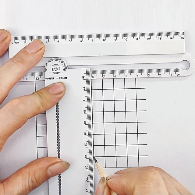 Alt view image 6 of 6 - Folding Ruler Multifunction DIY Drawing Rulers for Kids Students Office School Stationery Angle Measuring Drafting Tool