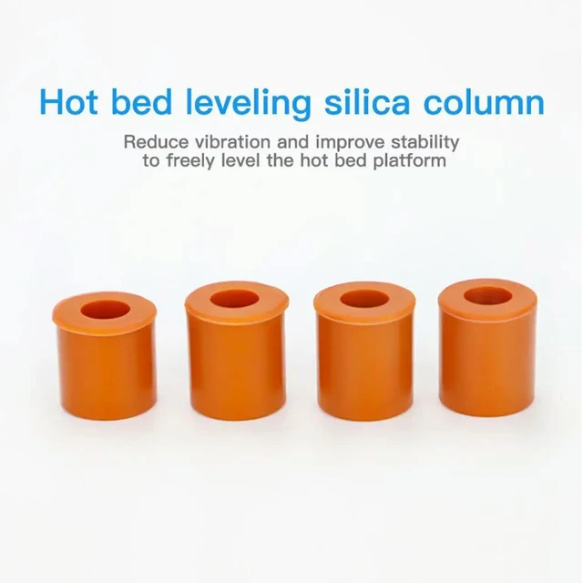 Alt view image 5 of 6 - 4pcs Silicone Hot Bed Leveling Columns High Temperature Solid SpPlatform Leveler for Ender-3 3S 3 Pro 3 V2 CR-10 10S 10 V2
