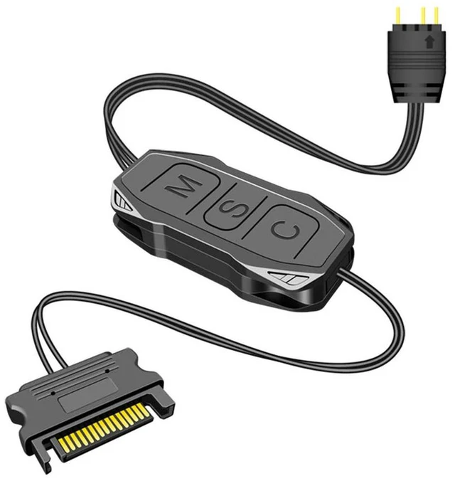 Main image of COOLMOON AR-1 RGB Controller Cable 5V 3 Pin to SATA AURA ARGB Mini Control HUB