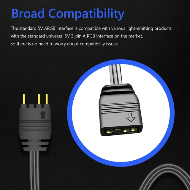 Alt view image 2 of 6 - COOLMOON AR-1 RGB Controller Cable 5V 3 Pin to SATA AURA ARGB Mini Control HUB