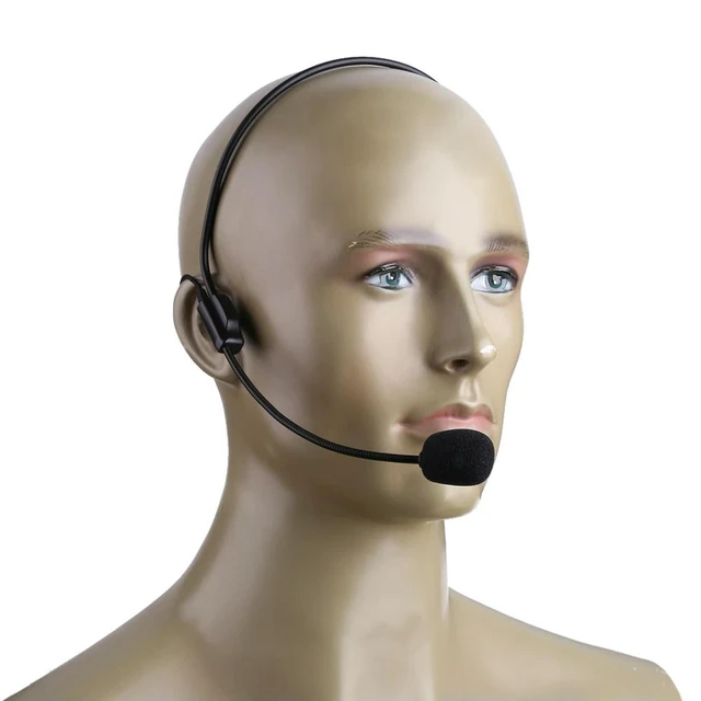 Alt view image 3 of 6 - 3.5mm Plug Guide Lecture Speech Headset Mic Voice Amplifier Wired Headset Microphone Lightweight Over Head for Teachers