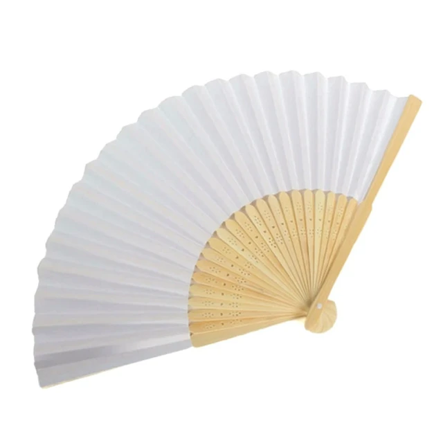 Alt view image 3 of 3 - Blank White DIY Paper Decorative Fans Hand Practice Hand Held Fan Personalized Elegant Creative for Calligraphy Drawing