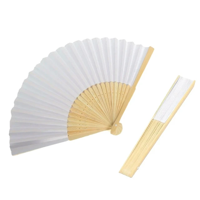 Alt view image 2 of 3 - Blank White DIY Paper Decorative Fans Hand Practice Hand Held Fan Personalized Elegant Creative for Calligraphy Drawing