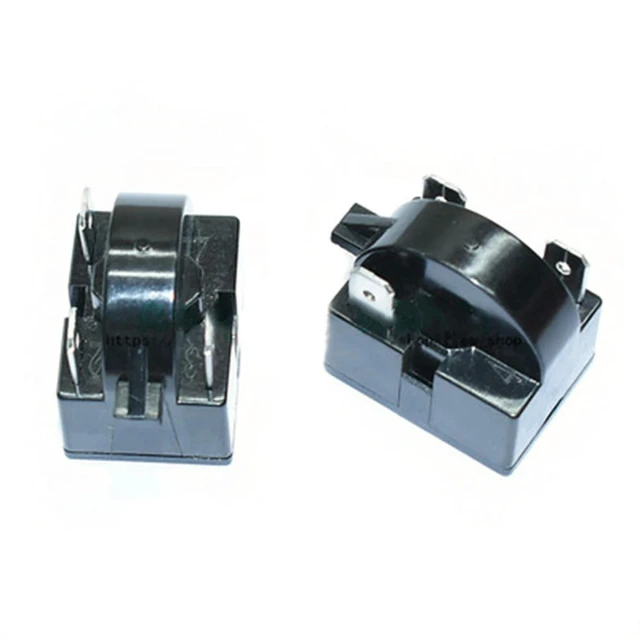 Alt view image 2 of 3 - Universal Compressor Relay Starter for QP2-15 QP2-12 Type Three Inserts 15 Ohm black Refrigerator Compressor Relay Starter