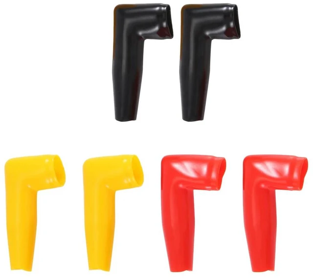 Main image of 6pc Electric Guard Motor Winch Cable Terminal Boot Rubber Cover Black+Red+Yellow