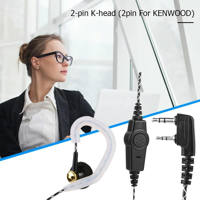 Alt view image 3 of 3 - 2Pin K Type PTT Earphone Interphones with Mic for Baofeng -5R Walkie-talkie