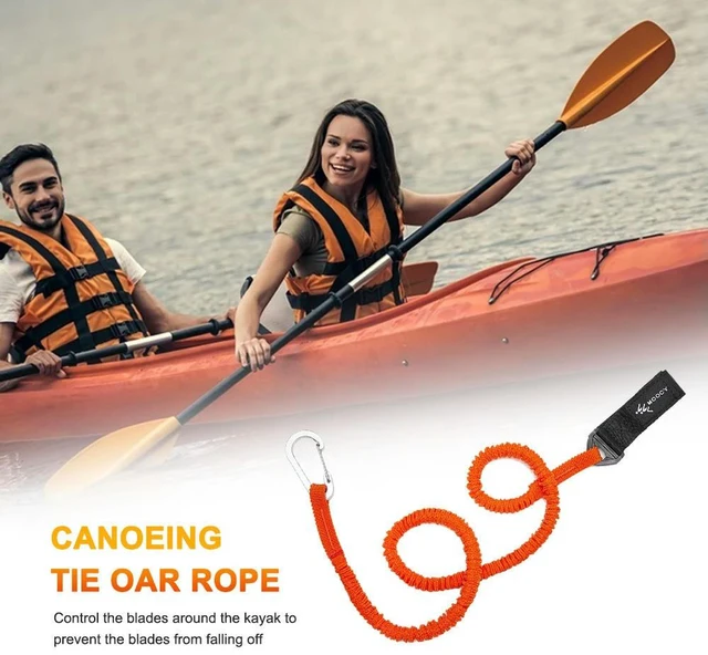 Main image of 1pc Anti-lost Kayak Paddle Leash with Safety Hook Coiled Lanyard Heavy-duty Nylon Canoe Tie Rope Boat Accessories