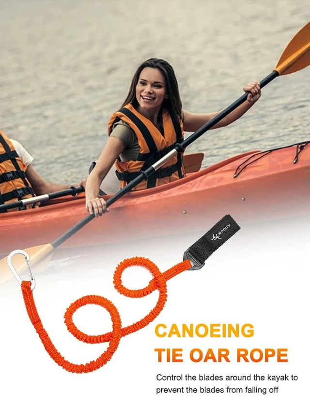 Alt view image 3 of 3 - 1pc Anti-lost Kayak Paddle Leash with Safety Hook Coiled Lanyard Heavy-duty Nylon Canoe Tie Rope Boat Accessories