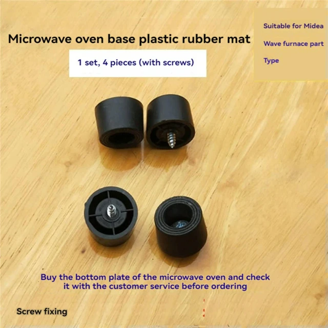 Alt view image 3 of 3 - 4Pcs For Midea Microwave Oven Feet Pad Base Plastic Leg Fixed Support Floor Feet Pad with 4 Screws Microwave Oven Accessories