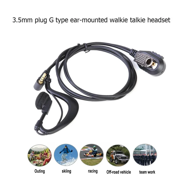 Alt view image 3 of 3 - 3.5mm Earphone Earpiece Headphone with PTT Mic 1Pin Earpiece Headset Multifunctional Accessories for ICOM YAESU Radio