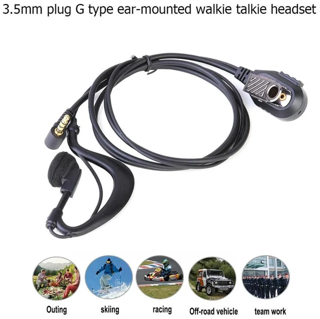 Main image of 1Pin Earphone Earpiece Headphone with PTT Mic Earphone Walkie Talkie Headset Privacy Accessories for ICOM YAESU Radio