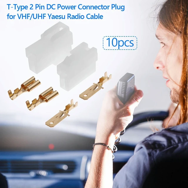 Alt view image 2 of 3 - Power Connector Plugs Classic 10 Sets Universal T-Type 2 Pin DC Power Male Female Connector Plastic l Plug