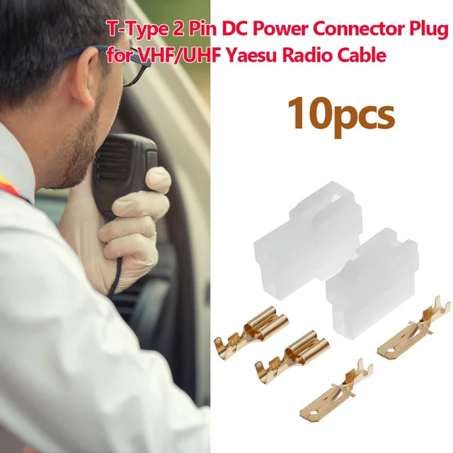 Alt view image 3 of 3 - Power Connector Plugs Classic 10 Sets Universal T-Type 2 Pin DC Power Male Female Connector Plastic l Plug