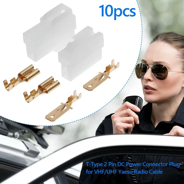 Main image of Power Connector Plugs Classic 10 Sets Universal T-Type 2 Pin DC Power Male Female Connector Plastic l Plug