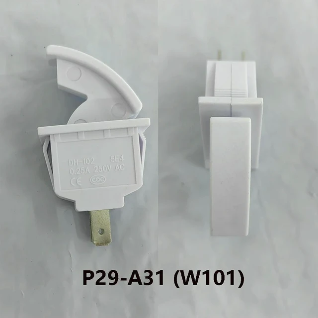Main image of 1Pc Refrigerator Door Light Switch 2Pin 6A 250V Momentary Fridge Switch P29-A31 (W101) for Freezer Door Control Light Switches