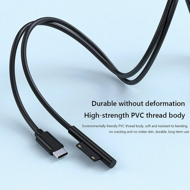 Alt view image 2 of 3 - USB Type C Power Supply PD Fast Charger Adapter Cable USB C Power Fast Charger Cable for Microsoft Surface Pro