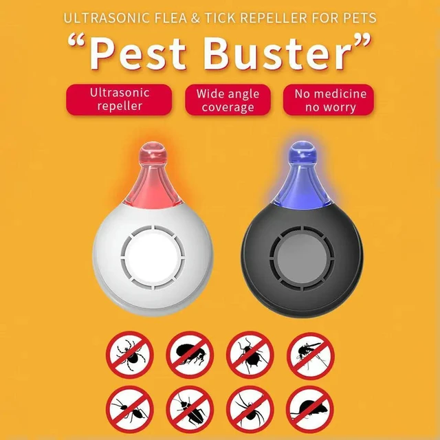Alt view image 2 of 3 - White Black Ultrasonic Reject Anti Insect Chargeable Flea Tick Repeller with Hanging Hook 3.3x1.4x4.6cm