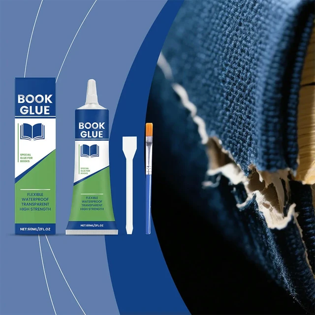 Alt view image 2 of 3 - Clear Book Adhesive with Brush Transparent Book Binding Adhesive Quick-Drying Repair Glue for Envelopes Postcards Paper Craft