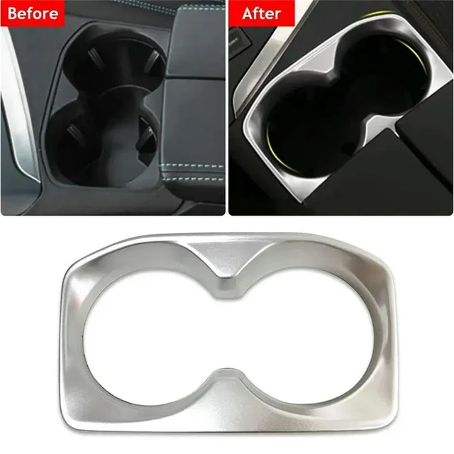 Alt view image 2 of 3 - Car Center Console Water Cup Holder Trim Water Cup Holder Trim Sticker Forpeugeot 4008 5008 3008 GT 2017+