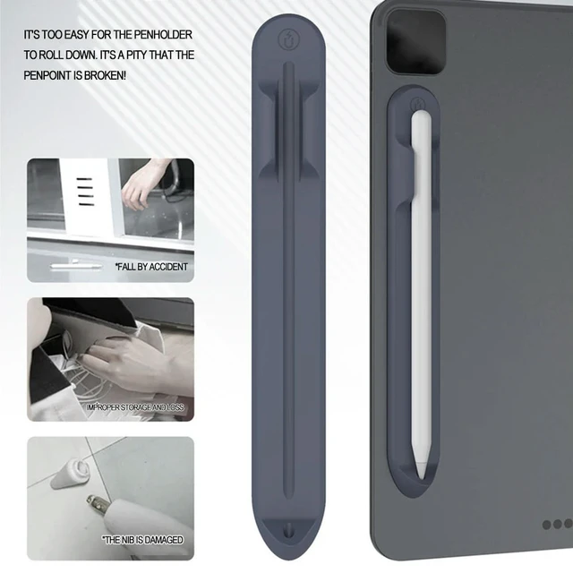 Alt view image 2 of 3 - Protective Sleeve Cover Anti-Lost Pencil Soft Silicone Holder Capacitor Pen Magnetic Case for iPad 10 Pencil 1 2