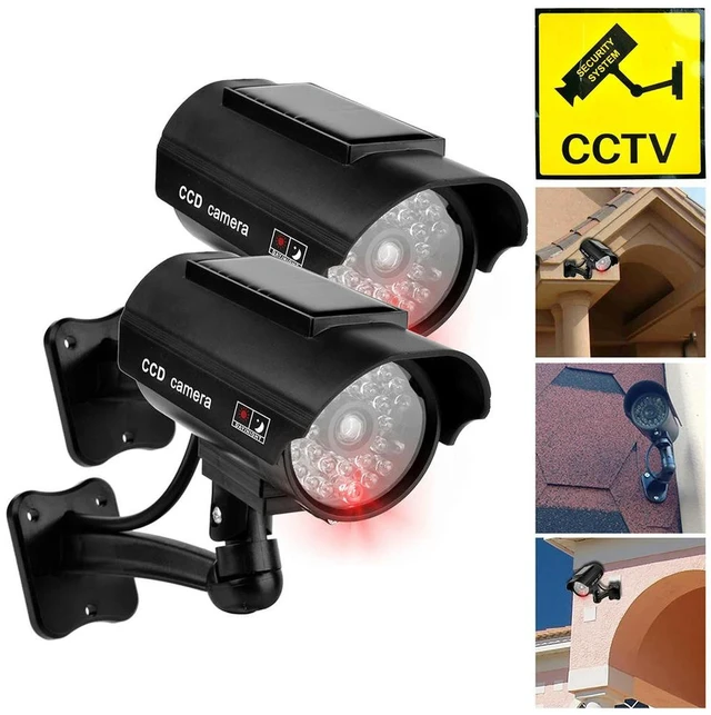 Main image of Dummy CCTV Camera with Flashing Red LED Light Fake Surveillance Camera Theft Deterrent CCTV Security Camera for Outdoor Indoor