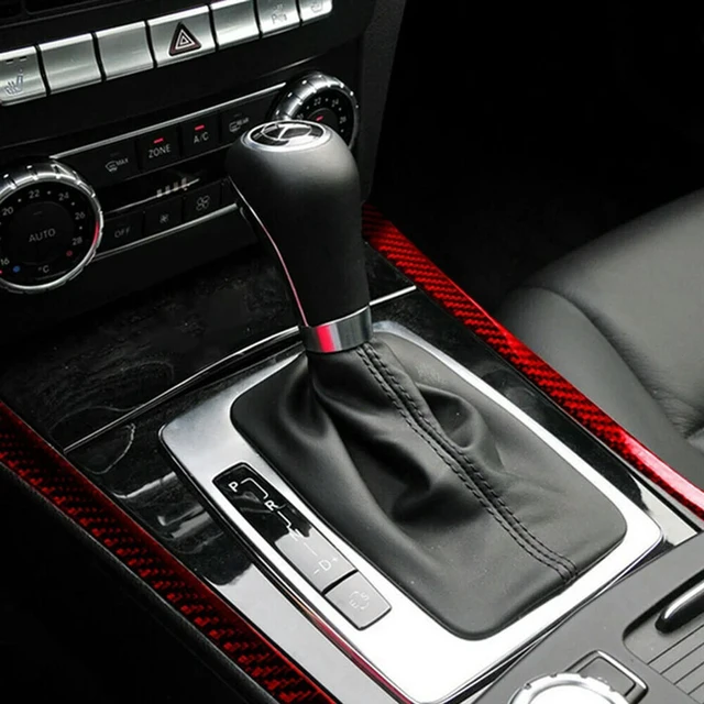 Alt view image 3 of 3 - Red Carbon Fiber Gear Shift Side Panel Cover Trim For W204 2007-13 Replacement