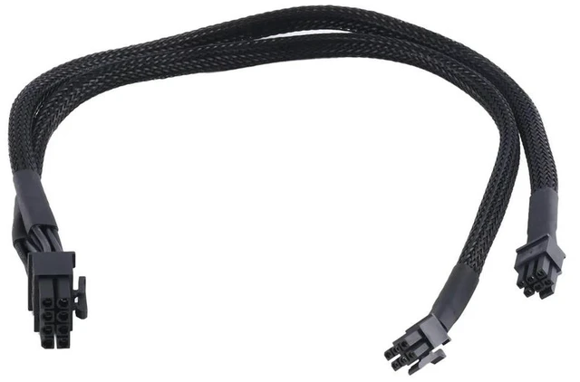 Alt view image 2 of 3 - Dual Mini 6 Pin to 8 Pin PCI Express Video Card Power Adapter Sleeved Cable for Mac Pro Tower/Power Mac G5 15-Inches