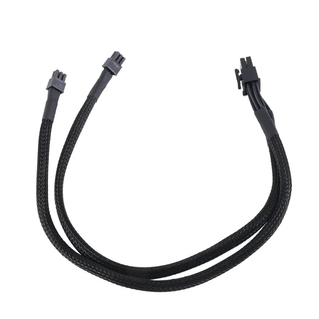Alt view image 3 of 3 - Dual Mini 6 Pin to 8 Pin PCI Express Video Card Power Adapter Sleeved Cable for Mac Pro Tower/Power Mac G5 15-Inches