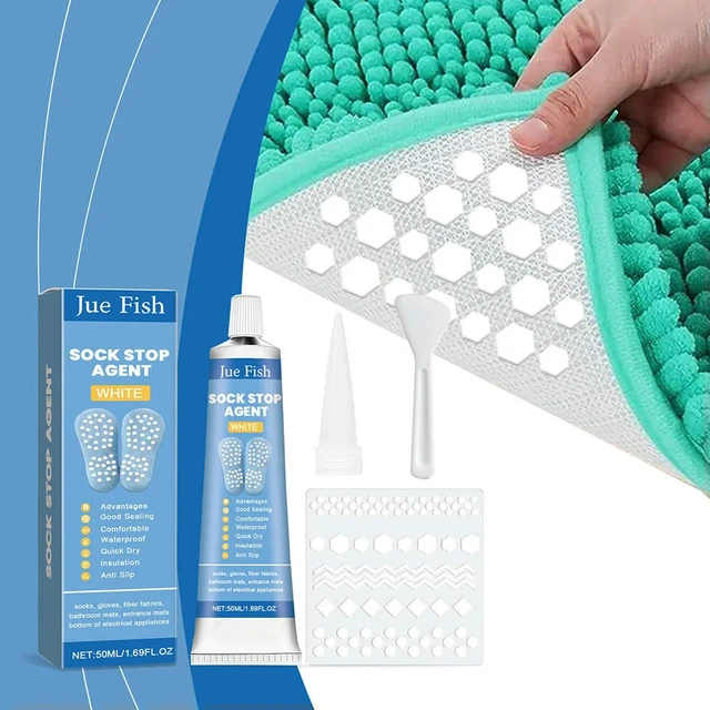 Alt view image 2 of 3 - Anti Slip Sock Glue Sock Stop Glue Fabric Paint Soft Non-Slip Adhesive DIY Sock Stop Agent for Socks Bathroom Mats