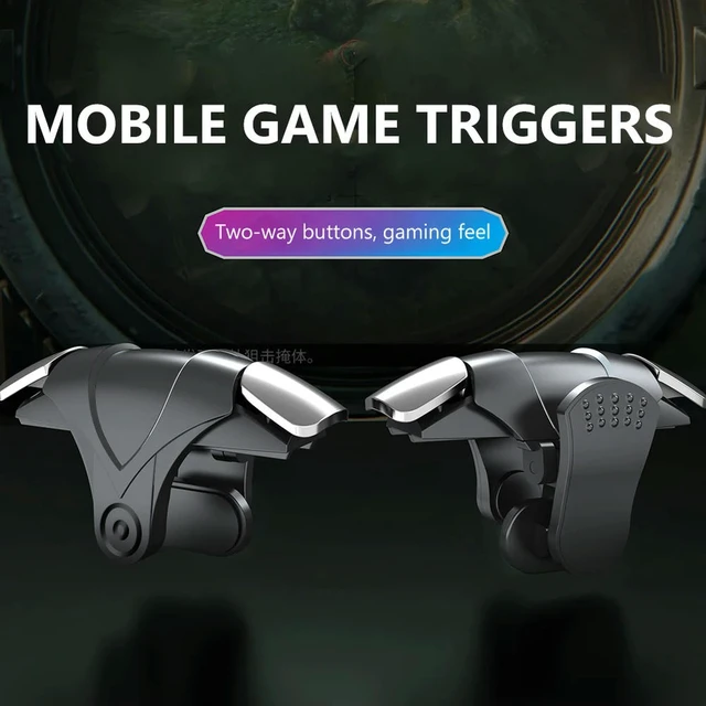 Alt view image 2 of 3 - 2pcs RGB Mobile Game Joystick Trigger for PUBG Mobile Phone Game Trigger Aim Trigger Button for Ios Android Phone