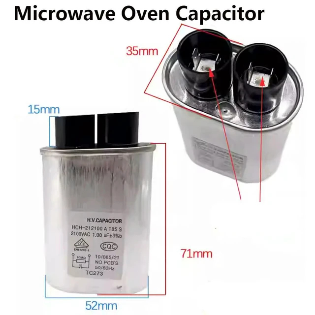 Main image of For Microwave Oven Capacitor Parts 1.0UF/1.05U/1.1UF 2100V Microwave Oven High Voltage Capacitor Microwave Oven Accessories